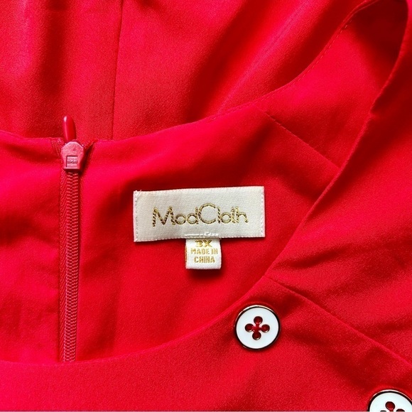 Modcloth Nostalgic Discovery Romper Red Short Sleeve Shorts Nautical Sailor 3x - Picture 5 of 8